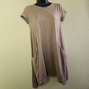 Enough About Me Faux Suede Dress